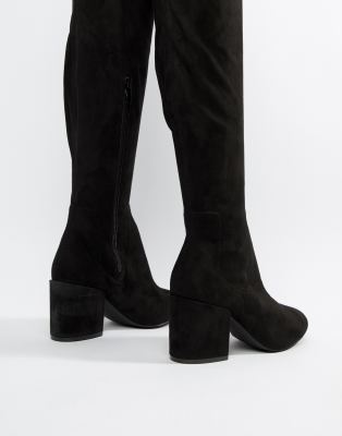 raid kola black round toe over the knee boots