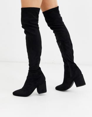 black round toe over the knee boots