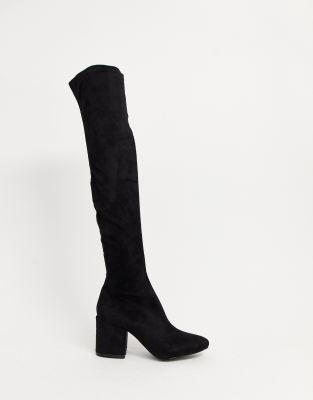 raid kola black round toe over the knee boots