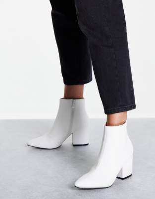 RAID Kola heeled ankle boots in white