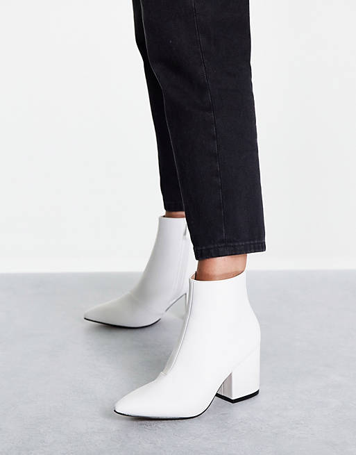 mærkelig Have en picnic Bloodstained RAID Kola heeled ankle boots in white | ASOS