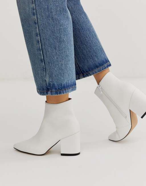 White ankle shop boots cheap