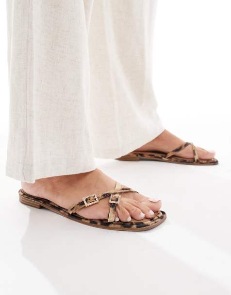 RAID Lanah strap buckle flat sandal in leopard - view 1