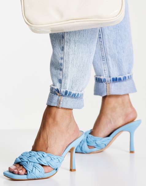 RAID Lauder plaited mules in blue - view 1