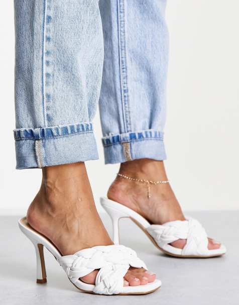 raid white flat mules