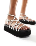 [Raid] RAID Leili strappy platform sandals in silver 39 Silver Metallic