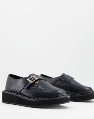 RAID Leonie flat shoes with buckle detail in black