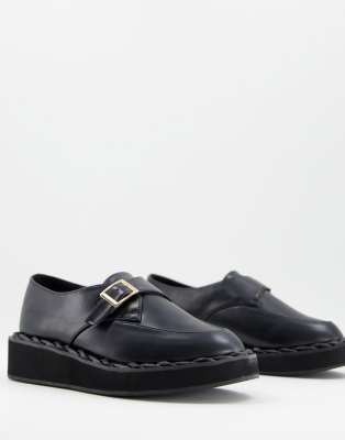 RAID - Leonie - Platte schoenen met gespdetail in zwart