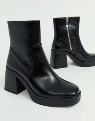 chunky ankle boots black