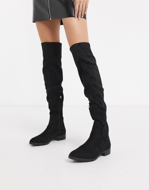 raid pierra chunky over the knee boots in black