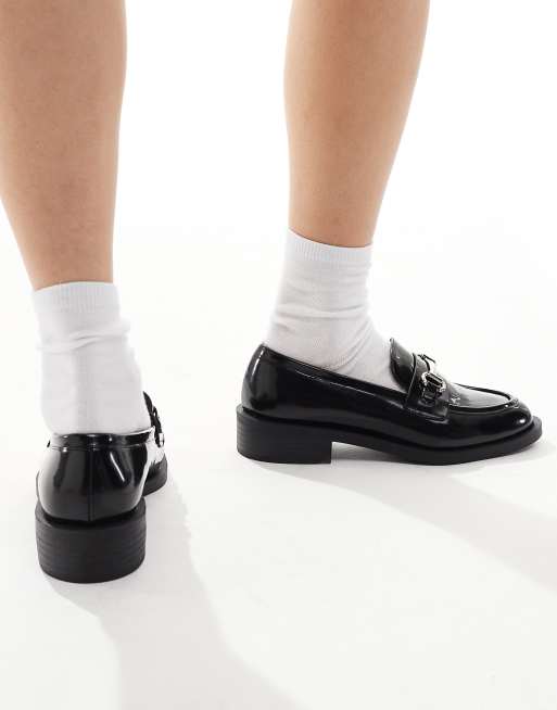 RAID Linette buckle detail loafers in black, 3 of 4