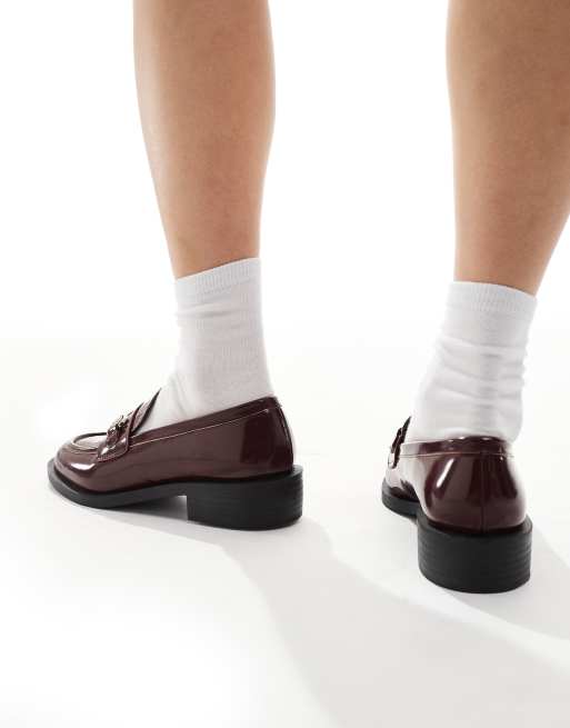 RAID Linette snaffle detail loafers in burgundy