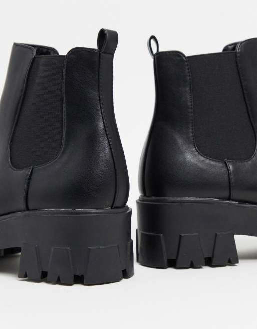 RAID – Liza – Svarta grova chelseaboots med bred passform, 3 av 4