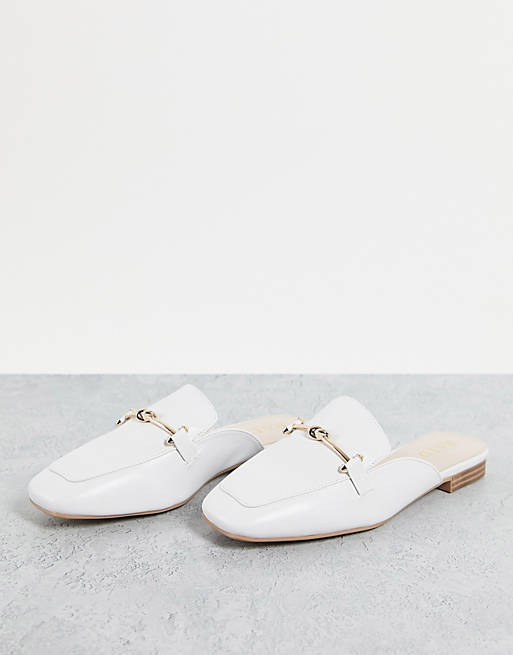 RAID Logan backless loafers in white