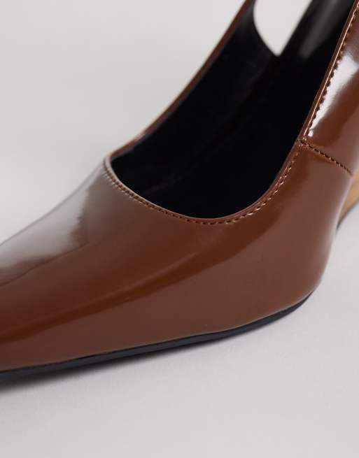 RAID - Louna - Slingback schoenen met doorzichtige sleehak in bruin, 4 van 4