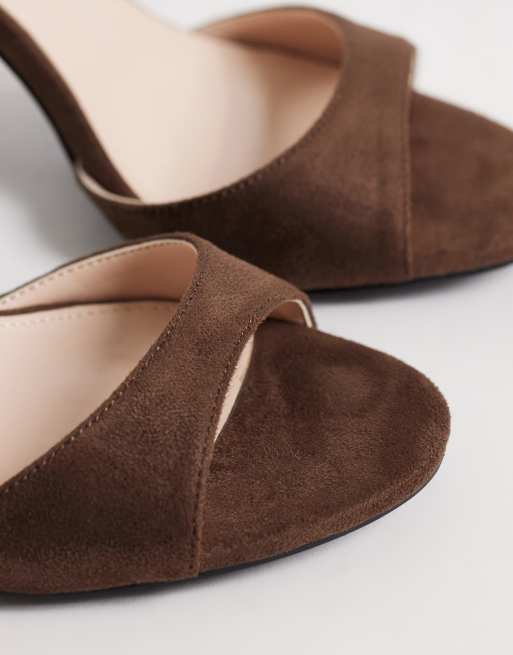 RAID Lynna barely there heeled sandals in brown suede, 2 of 4
