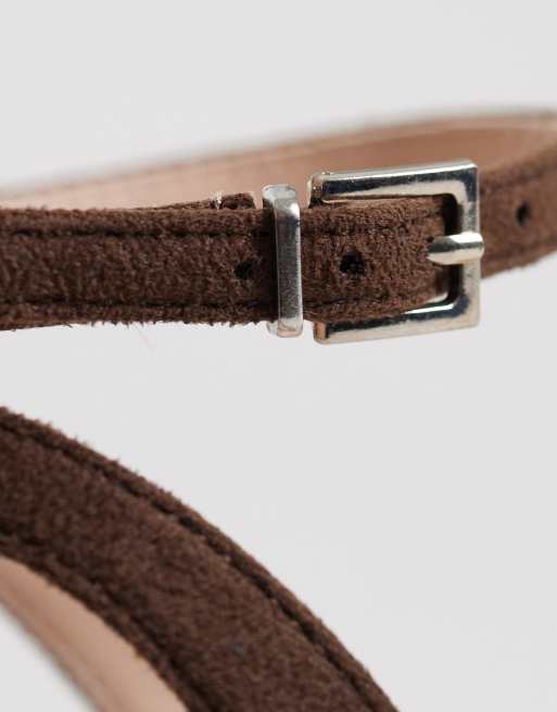 RAID Lynna barely there heeled sandals in brown suede, 3 of 4