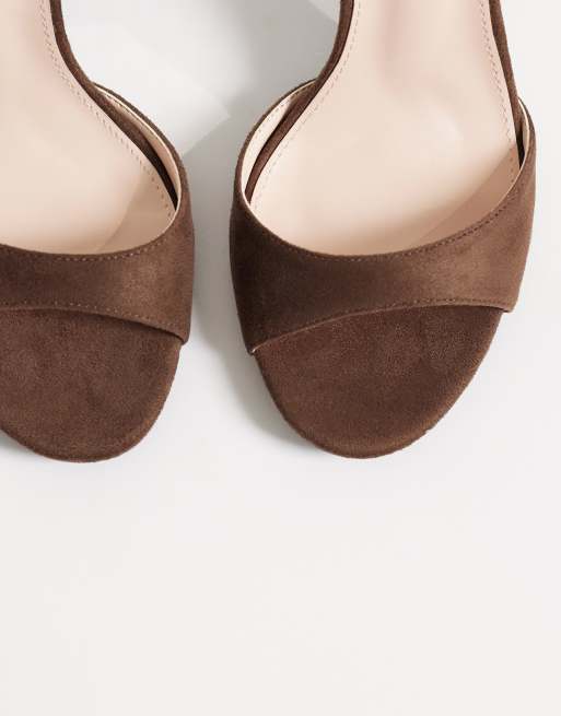 RAID – Lynna – Bruna barely there-sandaler i mocka med klack, 4 av 4