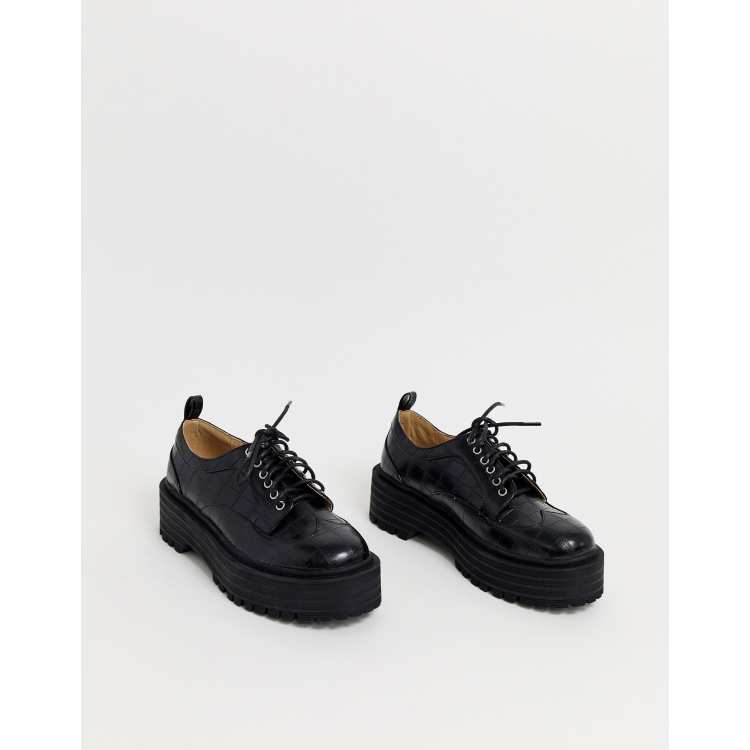 raid odessa lace up chunky shoes in black