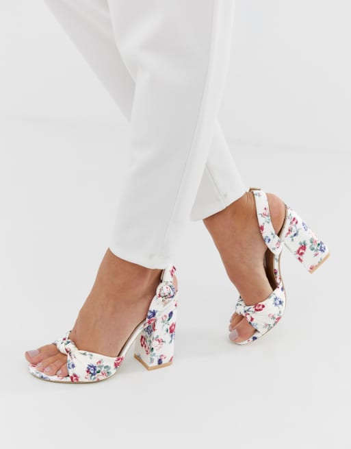 Floral block heels outlet closed toe