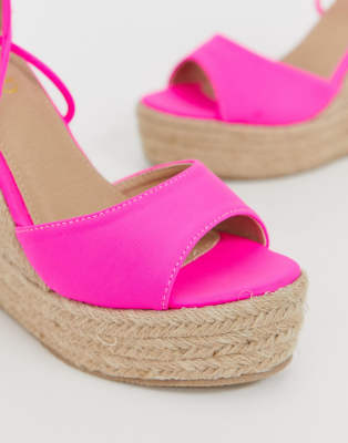 neon pink espadrilles