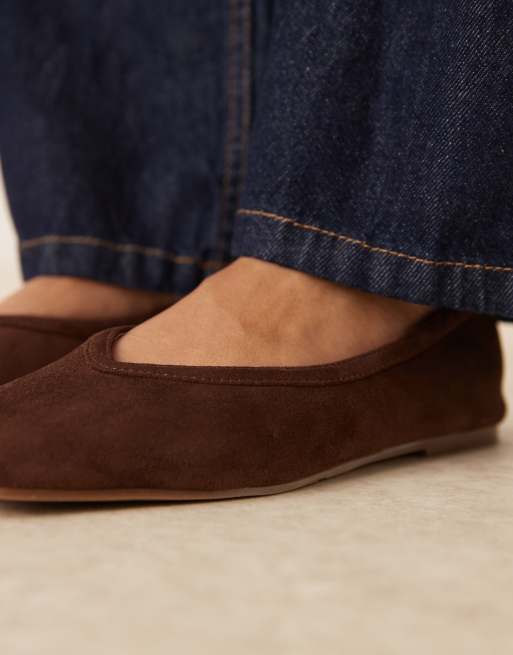 RAID Maryana ballet flats in brown suedette, 4 of 4