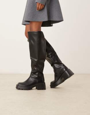 RAID - Maureen - Kniehohe Stiefel in Schwarz mit Schnallendetail