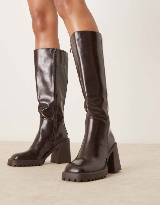 RAID Mayah knee boots in brown