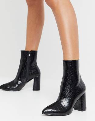 croc heeled boots