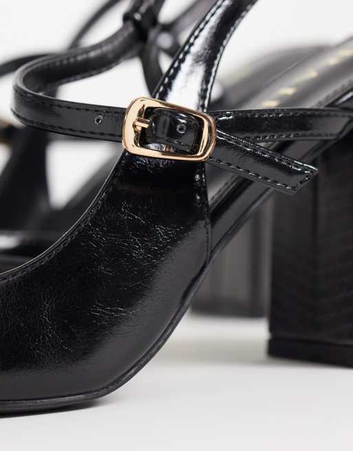 RAID Merrill chaussures slingback à talon carré et bout pointu noires, 2 de 4