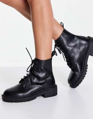 RAID Obey lace up ankle boots in black