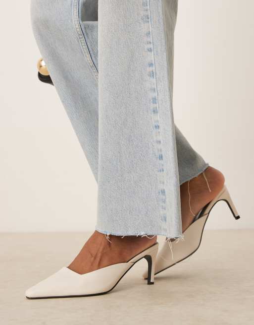 RAID Miko kitten heeled mules in cream