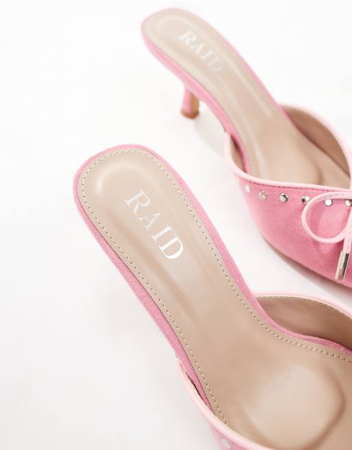 Dusky pink kitten heels best sale