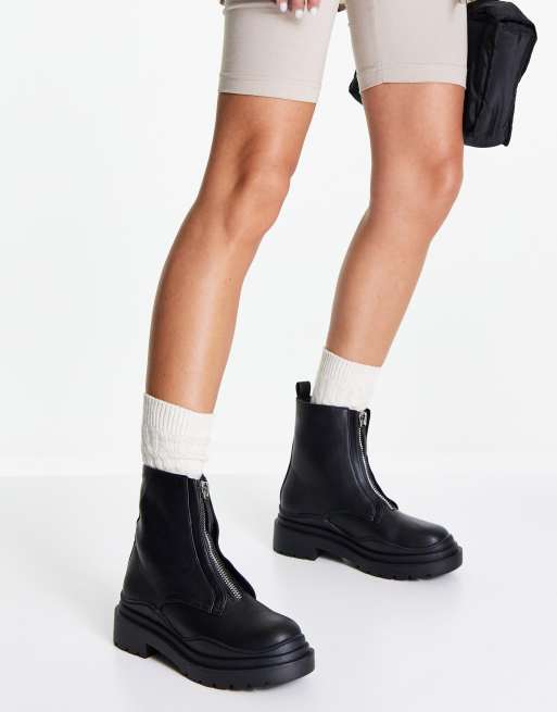 RAID Missellie chunky ankle boots with zip in black | ASOS