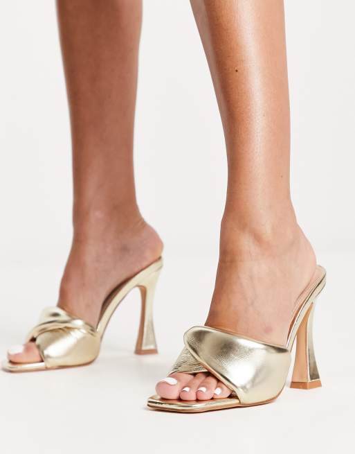 RAID Misti mules in gold ASOS