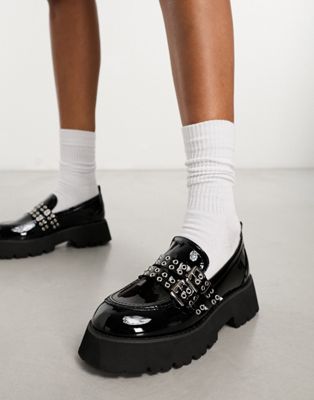 RAID Mitali chunky loafer with hardware in black - ASOS Price Checker