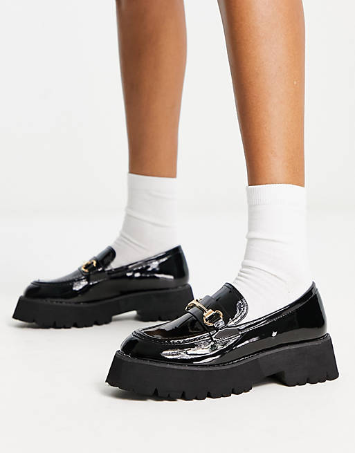 RAID Monster chunky loafers in black patent | ASOS