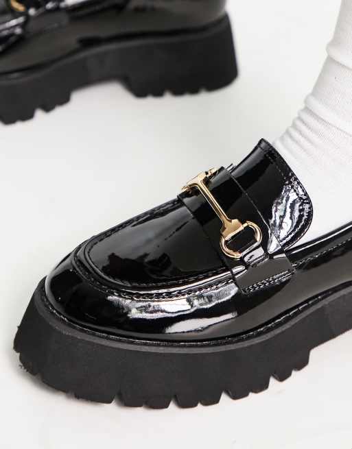 asos design monster chunky loafers in black
