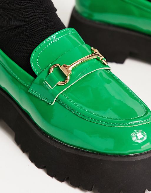 RAID – Monster – Loafer in grüner Lackoptik mit dicker Sohle, 3 von 4