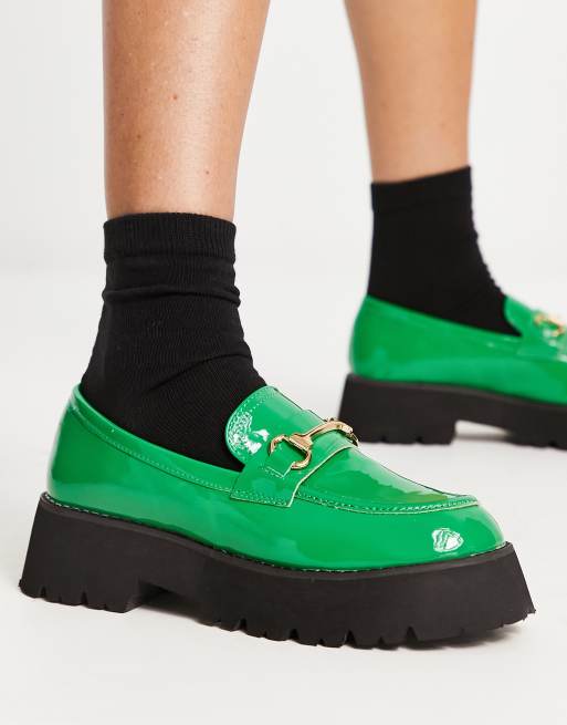RAID – Monster – Loafer in grüner Lackoptik mit dicker Sohle, 4 von 4