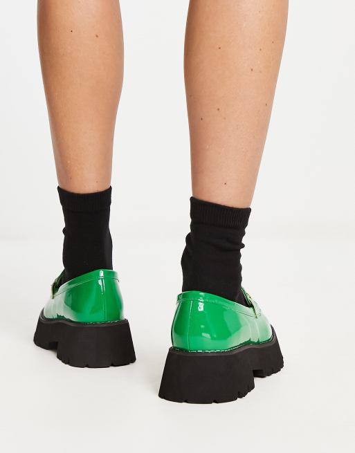 RAID - Monster - Loafers met dikke zool in groen lakleer, 2 van 4