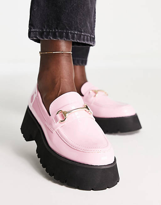 RAID Monsterr chunky loafers in pink | ASOS