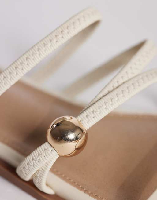 RAID – Moon – Gräddvita, platta sandaler med metalldetaljer, 3 av 4