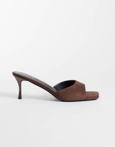 RAID mules à talons en faux daim Cerese coupe large marron - view 1