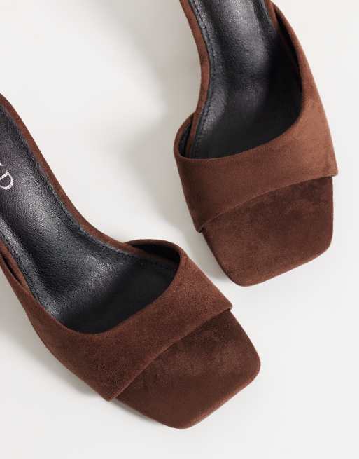 RAID mules compensées à talon en daim synthétique marron, 3 de 4