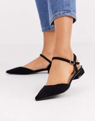 flat pumps with ankle strap