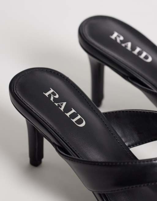 RAID – Mystia – Czarne sandały japonki na obcasie, 4 z 4