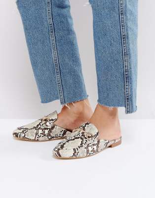 snake print mules