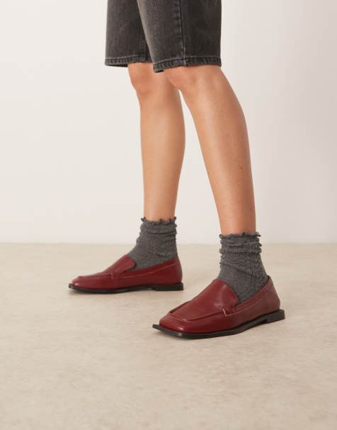 RAID Neely square toe loafers in burgundy - view 1
