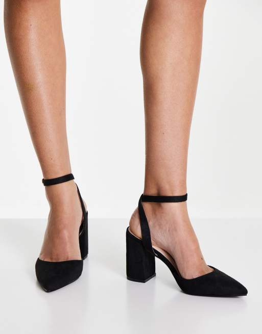 Black block cheap heels asos